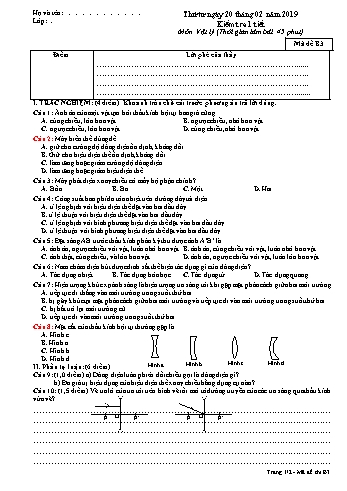 Đề kiểm tra 1 tiết học kì II môn Vật lí Lớp 9 - Mã đề B3 - Năm học 2018-2019 - Trường THCS Long Thành