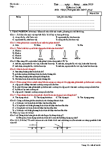 Đề kiểm tra 1 tiết học kì II môn Vật lí Lớp 9 - Mã đề B4 - Năm học 2018-2019 - Trường THCS Long Thành