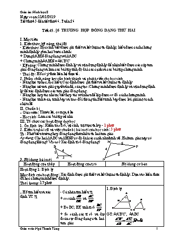 Giáo án Hình học Lớp 8 - Tuần 26 - Năm học 2018-2019 - Ngô Thanh Tùng