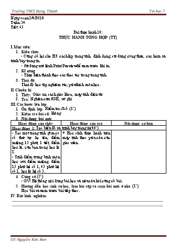 Giáo án Tin học Lớp 7 - Tuần 34 - Năm học 2017-2018 - Nguyễn Kim Hon