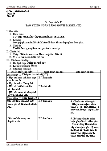 Giáo án Tin học Lớp 9 - Tuần 34 - Năm học 2017-2018 - Nguyễn Kim Hon