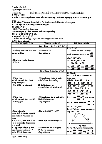 Giáo án Tự chọn Toán Lớp 8 - Tuần 22 - Năm học 2018-2019 - Ngô Thanh Tùng