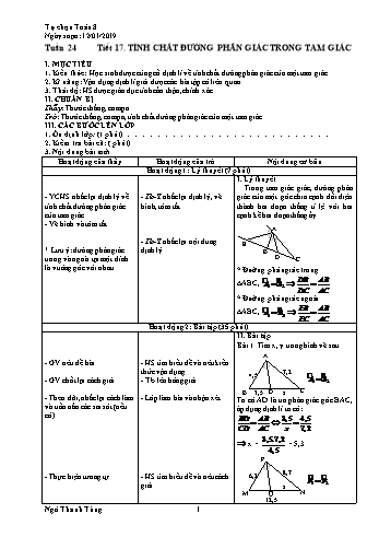 Giáo án Tự chọn Toán Lớp 8 - Tuần 24 - Năm học 2018-2019 - Ngô Thanh Tùng