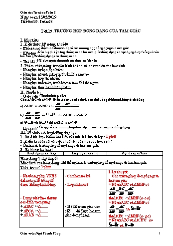 Giáo án Tự chọn Toán Lớp 8 - Tuần 26 - Năm học 2018-2019 - Ngô Thanh Tùng