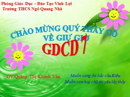 Bài giảng Giáo dục công dân Lớp 7 - Bài 12: Sống và làm việc có kế hoạch - Quãng Thị Khánh Vân