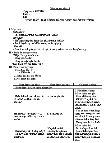 Giáo án Âm nhạc Lớp 9 - Tuần 1 - Năm học 2018-2019 - Trường THCS Ngô Quang Nhã