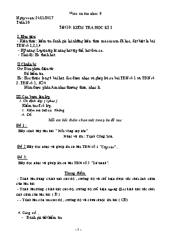 Giáo án Âm nhạc Lớp 9 - Tuần 18 - Năm học 2017-2018 - Trường THCS Ngô Quang Nhã