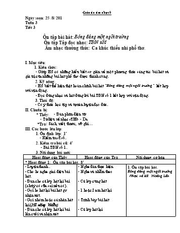 Giáo án Âm nhạc Lớp 9 - Tuần 3 - Năm học 2017-2018 - Trường THCS Ngô Quang Nhã