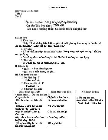 Giáo án Âm nhạc Lớp 9 - Tuần 3 - Năm học 2018-2019 - Trường THCS Ngô Quang Nhã