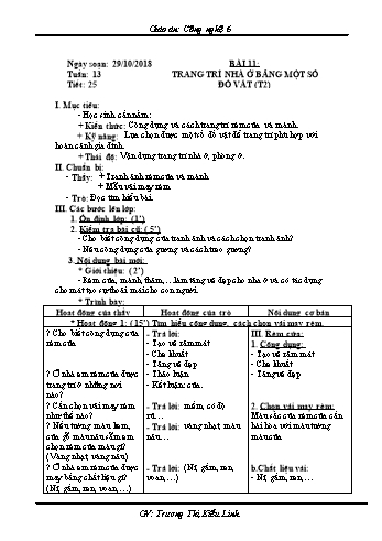 Giáo án Công nghệ Lớp 6 - Tuần 13 - Năm học 2018-2019 - Trương Thị Kiều Linh