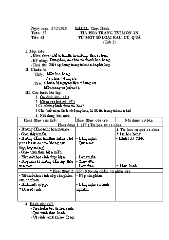 Giáo án Công nghệ Lớp 6 - Tuần 27 - Năm học 2017-2018 - Trương Thị Kiều Linh