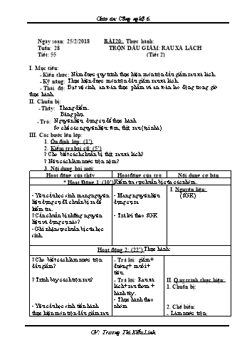 Giáo án Công nghệ Lớp 6 - Tuần 28 - Năm học 2017-2018 - Trương Thị Kiều Linh