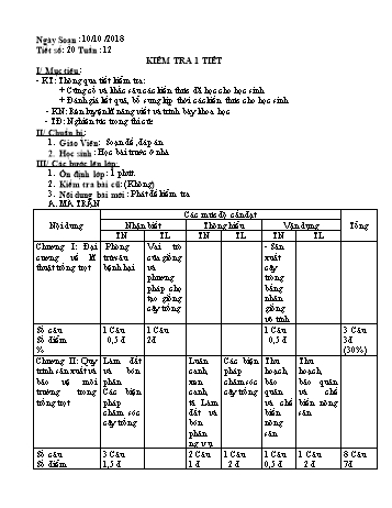 Giáo án Công nghệ Lớp 7 - Tuần 12 - Năm học 2018-2019 - Trường THCS Ngô Quang Nhã