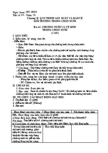 Giáo án Công nghệ Lớp 7 - Tuần 31 - Năm học 2018-2019 - Trường THCS Ngô Quang Nhã