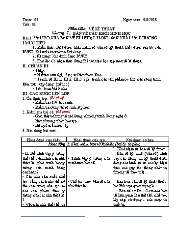 Giáo án Công nghệ Lớp 8 - Tuần 1 - Năm học 2018-2019 - Trường THCS Ngô Quang Nhã