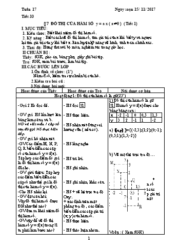 Giáo án Đại số Lớp 7 - Tuần 17 - Năm học 2017-2018 - Trường THCS Ngô Quang Nhã