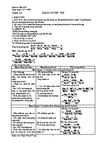 Giáo án Đại số Lớp 8 - Tuần 15 - Năm học 2018-2019 - Ngô Thanh Tùng