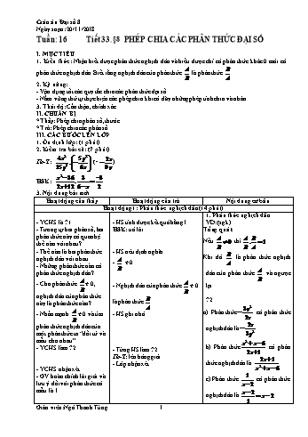 Giáo án Đại số Lớp 8 - Tuần 16 - Năm học 2018-2019 - Ngô Thanh Tùng