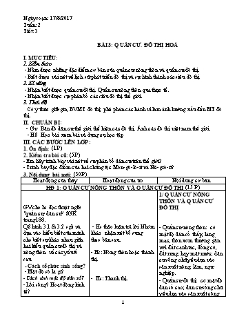 Giáo án Địa lí Lớp 7 - Tuần 2 - Năm học 2017-2018 - Trường THCS Ngô Quang Nhã