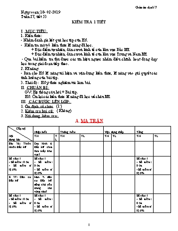 Giáo án Địa lí Lớp 7 - Tuần 27 - Năm học 2018-2019 - Trường THCS Ngô Quang Nhã