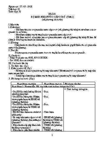 Giáo án Giáo dục công dân Lớp 7 - Bài 18: Bộ máy nhà nước cấp cơ sở (Tiết 1) - Năm học 2017-2018 - Trường THCS Ngô Quang Nhã