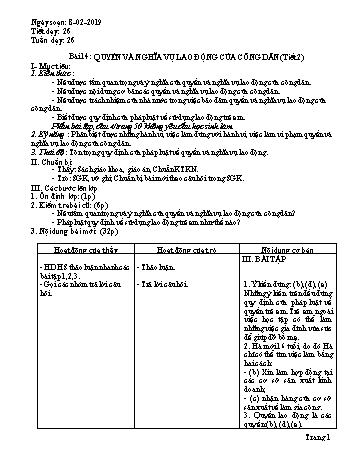 Giáo án Giáo dục công dân Lớp 9 - Bài 14: Quyền tự do kinh doanh và nghĩa vụ đóng thuế (Tiết 2) - Năm học 2018-2019 - Trường THCS Ngô Quang Nhã