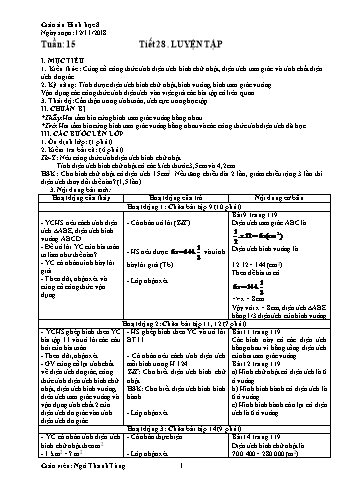 Giáo án Hình học Lớp 8 - Tuần 15 - Năm học 2018-2019 - Ngô Thanh Tùng