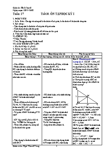 Giáo án Hình học Lớp 8 - Tuần 17 - Năm học 2018-2019 - Ngô Thanh Tùng