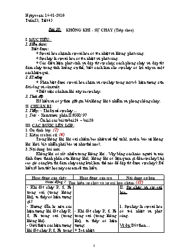 Giáo án Hóa học Lớp 8 - Tuần 23 - Năm học 2017-2018 - Trường THCS Ngô Quang Nhã