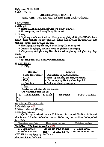 Giáo án Hóa học Lớp 8 - Tuần 24 - Năm học 2017-2018 - Trường THCS Ngô Quang Nhã