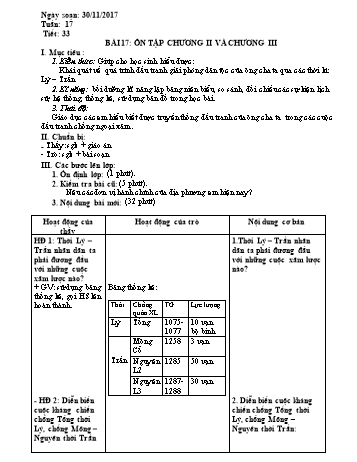 Giáo án Lịch sử Lớp 7 - Tuần 17 - Năm học 2017-2018 - Trường THCS Ngô Quang Nhã