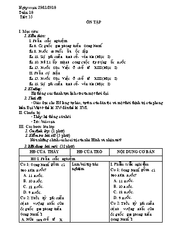 Giáo án Lịch sử Lớp 7 - Tuần 18 - Năm học 2018-2019 - Trường THCS Ngô Quang Nhã