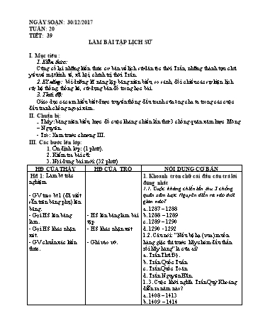 Giáo án Lịch sử Lớp 7 - Tuần 20 - Năm học 2017-2018 - Trường THCS Ngô Quang Nhã