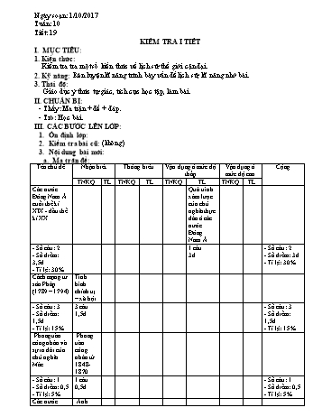 Giáo án Lịch sử Lớp 8 - Tuần 10 - Năm học 2017-2018 - Trường THCS Ngô Quang Nhã