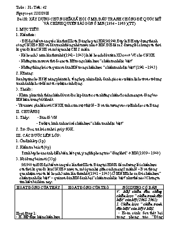 Giáo án Lịch sử Lớp 9 - Tuần 31 - Năm học 2018-2019 - Trường THCS Ngô Quang Nhã