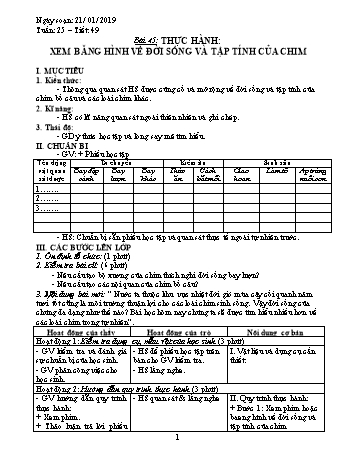 Giáo án Sinh học Lớp 7 - Tuần 25 - Năm học 2018-2019 - Trường THCS Ngô Quang Nhã