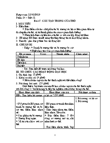 Giáo án Sinh học Lớp 7 - Tuần 26 - Năm học 2018-2019 - Trường THCS Ngô Quang Nhã