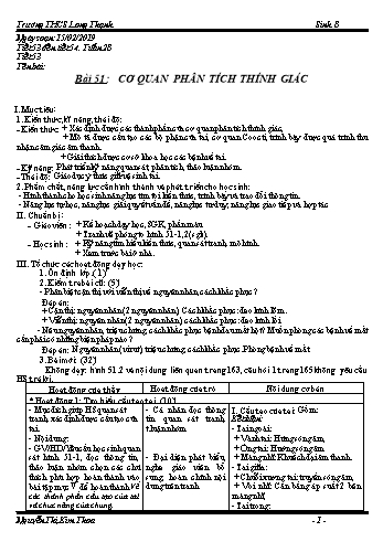 Giáo án Sinh học Lớp 8 - Tuần 28 - Năm học 2018-2019 - Nguyễn Thị Kim Thoa