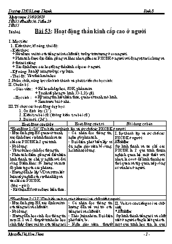 Giáo án Sinh học Lớp 8 - Tuần 29 - Năm học 2018-2019 - Nguyễn Thị Kim Thoa