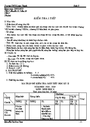 Giáo án Sinh học Lớp 8 - Tuần 30 - Năm học 2018-2019 - Nguyễn Thị Kim Thoa