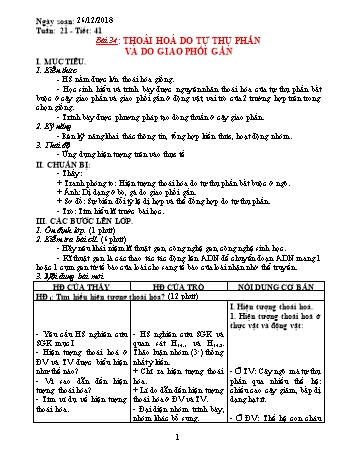 Giáo án Sinh học Lớp 9 - Tuần 21 - Năm học 2018-2019 - Trường THCS Ngô Quang Nhã