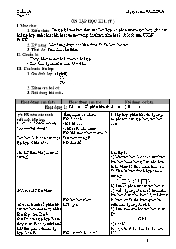 Giáo án Toán Lớp 6 - Tuần 18+19 - Năm học 2017-2018 - Trường THCS Ngô Quang Nhã