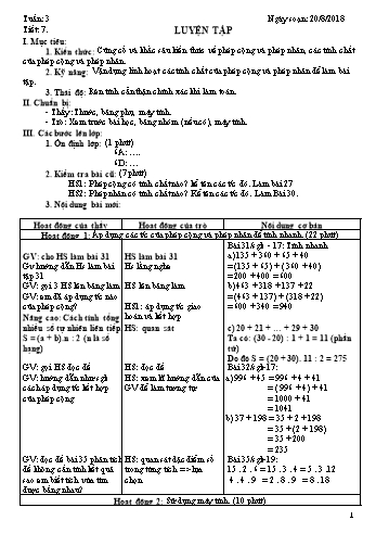 Giáo án Toán Lớp 6 - Tuần 3 - Năm học 2018-2019 - Trường THCS Ngô Quang Nhã