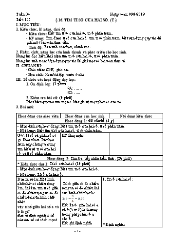 Giáo án Toán Lớp 6 - Tuần 34 - Năm học 2018-2019 - Trường THCS Ngô Quang Nhã
