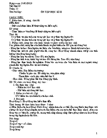 Giáo án Thể dục Khối 9 - Tuần 35 - Năm học 2018-2019