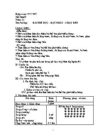 Giáo án Thể dục Lớp 7 - Tuần 15 - Năm học 2017-2018 - Trường THCS Ngô Quang Nhã
