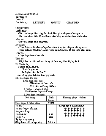 Giáo án Thể dục Lớp 7 - Tuần 27 - Năm học 2017-2018 - Trường THCS Ngô Quang Nhã