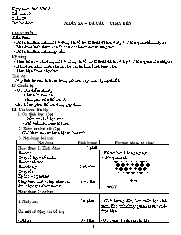 Giáo án Thể dục Lớp 8 - Tuần 20 - Năm học 2018-2019 - Trường THCS Ngô Quang Nhã