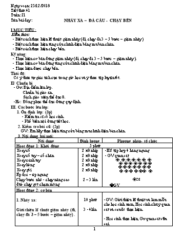 Giáo án Thể dục Lớp 8 - Tuần 21 - Năm học 2018-2019 - Trường THCS Ngô Quang Nhã