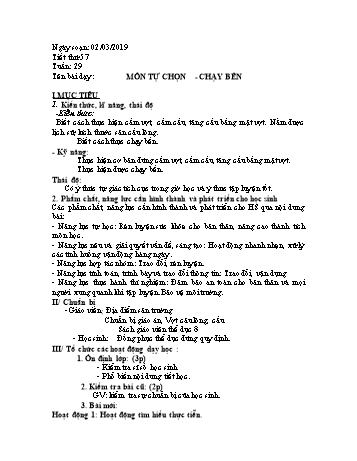 Giáo án Thể dục Lớp 8 - Tuần 29 - Năm học 2018-2019 - Trường THCS Ngô Quang Nhã
